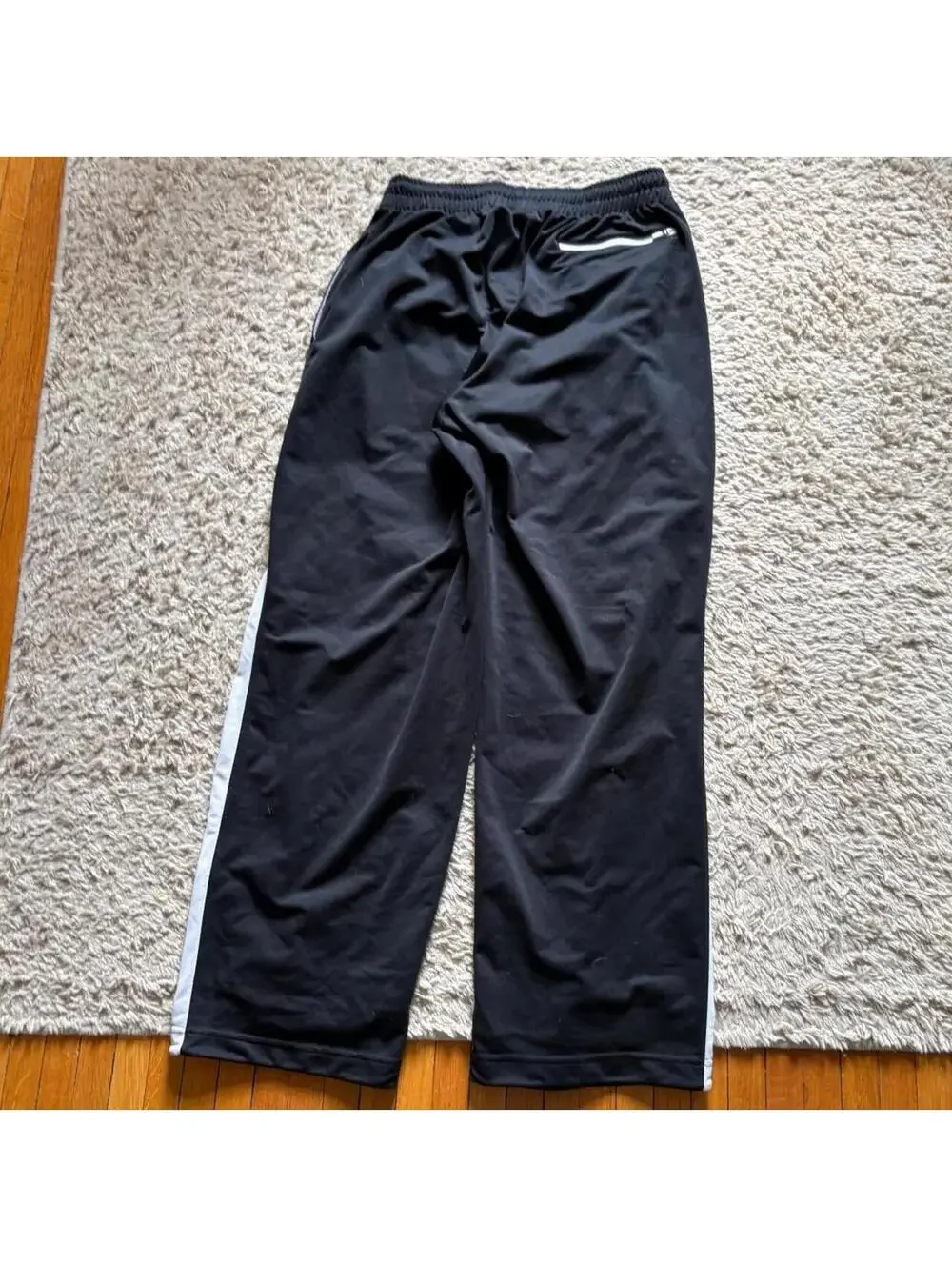 Fire Air Jordan black wide leg sweatpants with white side stripes